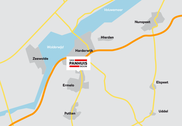 Kaart met de locatie van Van Panhuis Bouw
